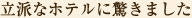 立派なホテルに驚きました