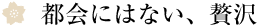 都会にはない、贅沢