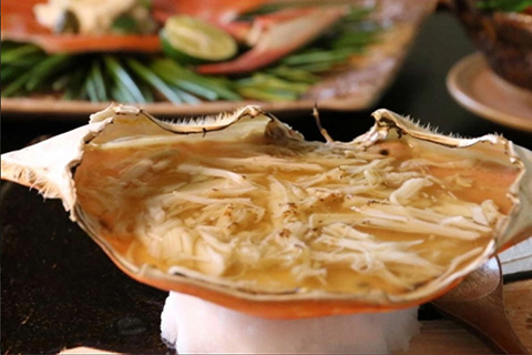 蟹味噌の料理