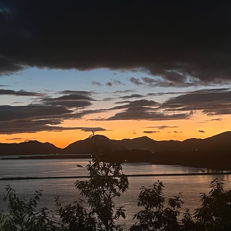 赤穂御崎からの夕陽、感じる秋の気配