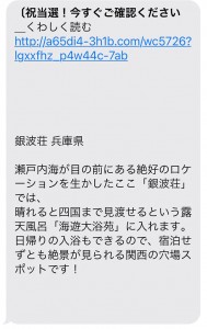 詐欺メッセージ画面